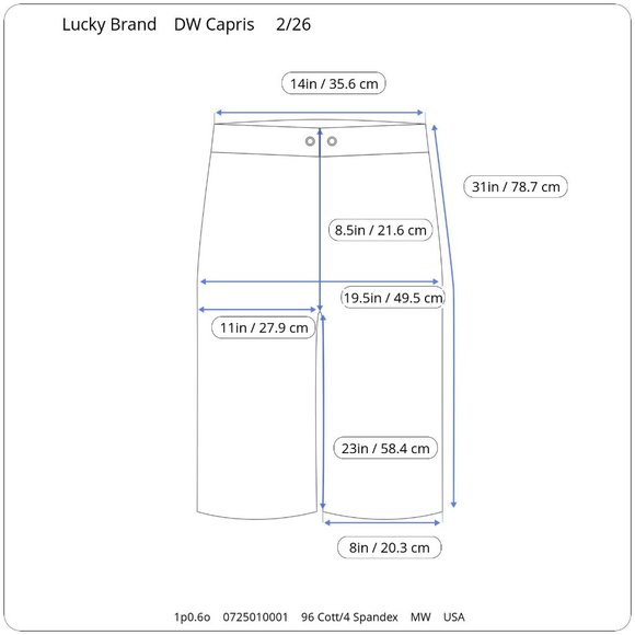 Lucky Brand Classic Rider Crop Dark Wash Distressed Jeans Womens 2 26 23 - Picture 8 of 8